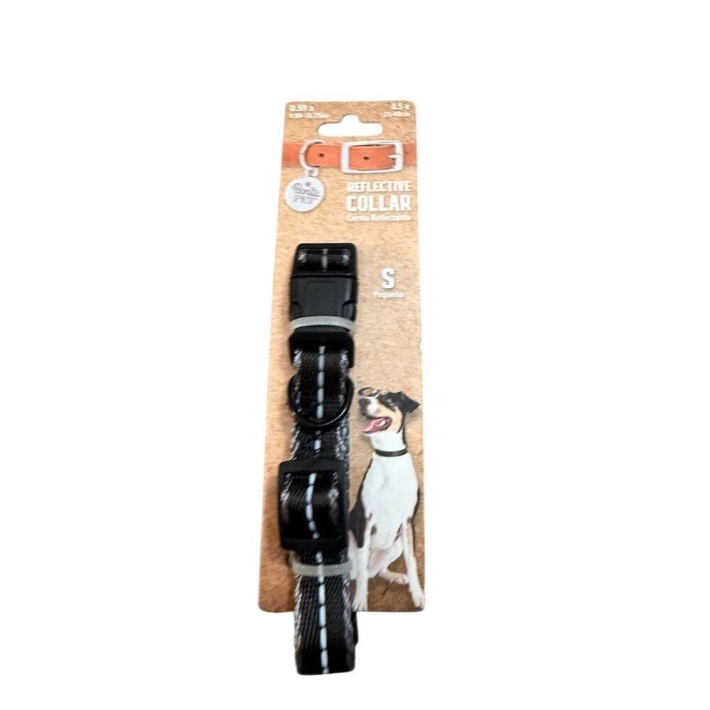 Bonita Pet Small Black Reflective Dog Collar